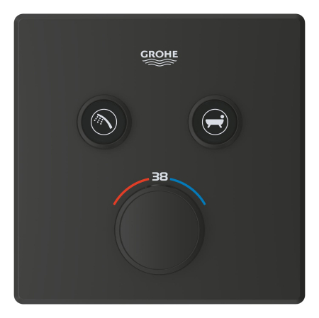 Unitate comanda Grohe 291242430, 1 bar, 158 mm, 10 mm, 2 iesiri, 1 functii palarie dus, 1/2 dimensiune racord, Negru [1]