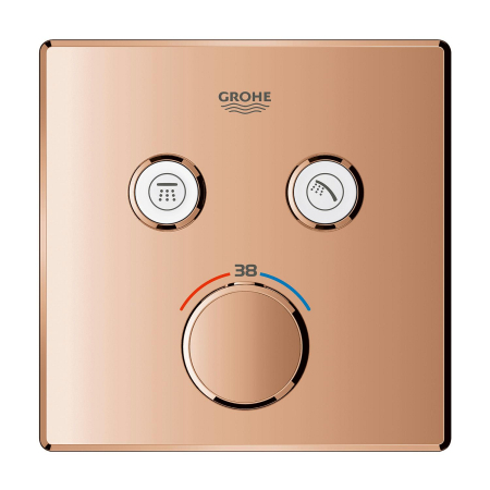 Baie - Unitate comanda Grohe 29124DA0, SmartControl, termostat, 2 iesiri, necesita valva, lucios, cupru