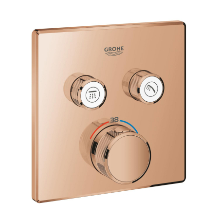 Unitate comanda Grohe 29124DA0, SmartControl, termostat, 2 iesiri, necesita valva, lucios, cupru [1]