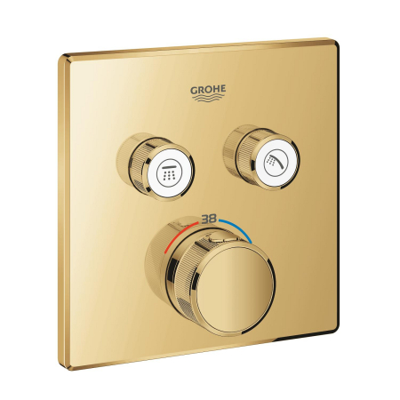 Unitate comanda Grohe 29124GL0, SmartControl, termostat, 2 iesiri, necesita valva, lucios, auriu [1]