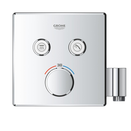 Baie - Unitate comanda Grohe 29125000, 1 bar, 158 mm, 10 mm, 2 iesiri, 1 functii palarie dus, 1/2 dimensiune racord, Crom