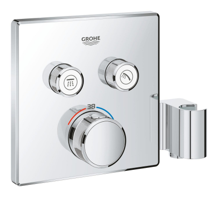 Unitate comanda Grohe 29125000, 1 bar, 158 mm, 10 mm, 2 iesiri, 1 functii palarie dus, 1/2 dimensiune racord, Crom [3]
