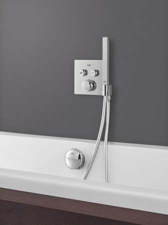 Unitate comanda Grohe 29125000, 1 bar, 158 mm, 10 mm, 2 iesiri, 1 functii palarie dus, 1/2 dimensiune racord, Crom [1]