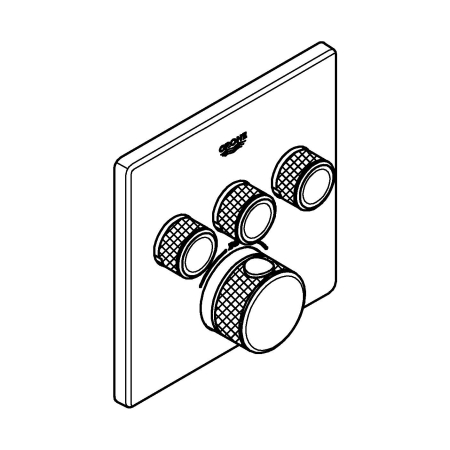 Unitate comanda Grohe 29126DC0, Grohtherm SmartControl, 3 iesiri, termostat, necesita valva, mat, otel satinat [2]