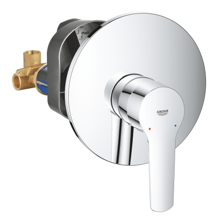 Baterii cada si dus - Unitate comanda Grohe 32590002, 1 bar, 163 mm, 11 mm, 1 iesiri, 1 functii palarie dus, 1/2 dimensiune racord, Crom