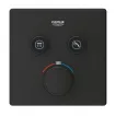Baterii sanitare - Unitate comanda Grohe SmartControl Cube, aparenta, termostat, 2 iesiri, necesita valva, mat, negru, 102166KF00