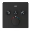 Baterii sanitare - Unitate comanda Grohe SmartControl Cube, aparenta, termostat, 3 iesiri, necesita valva, mat, negru, 102167KF00