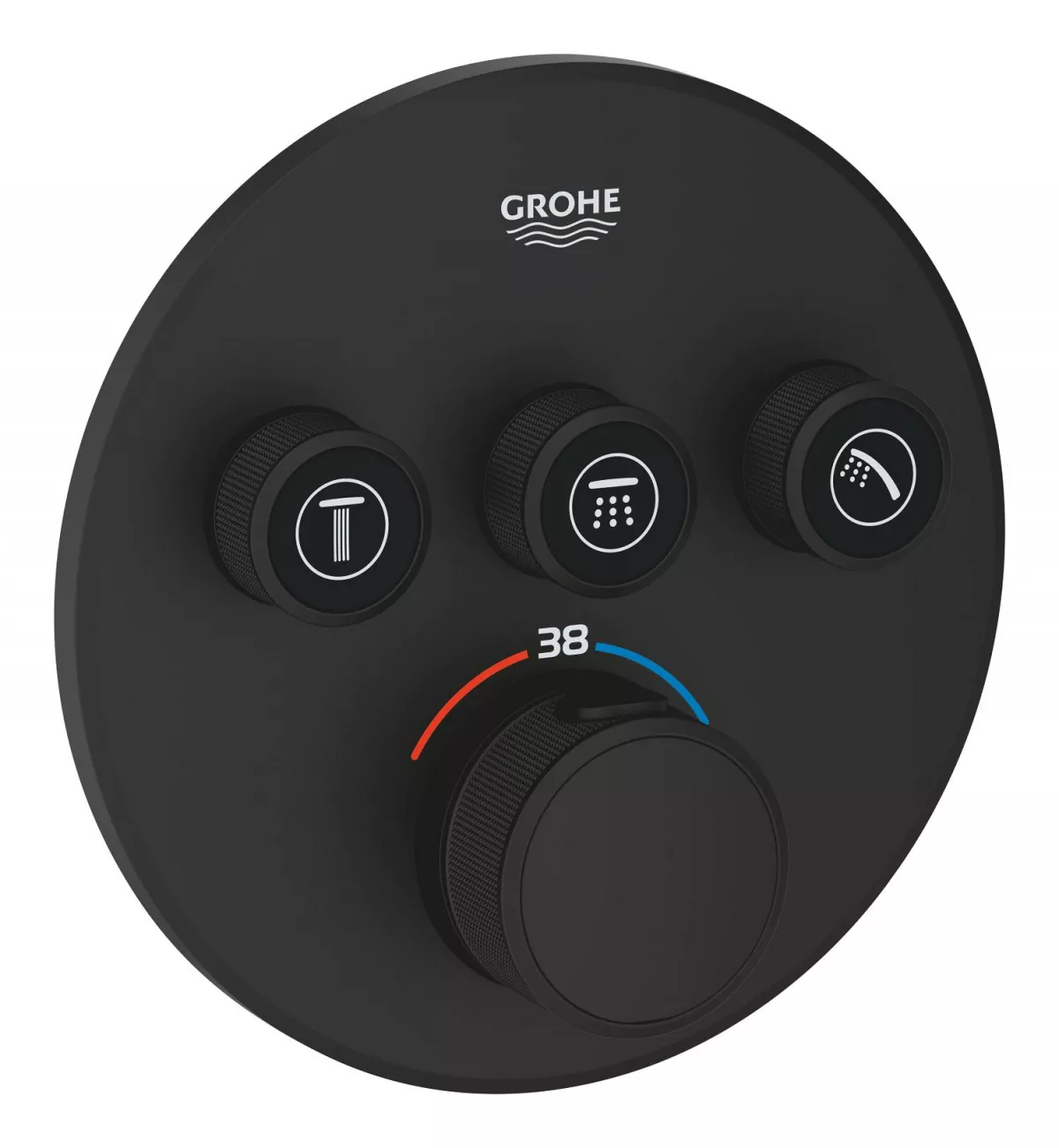 Unitate comanda Grohe SmartControl, termostat, 3 iesiri, necesita valva, mat, negru, 29508KF0 [1]