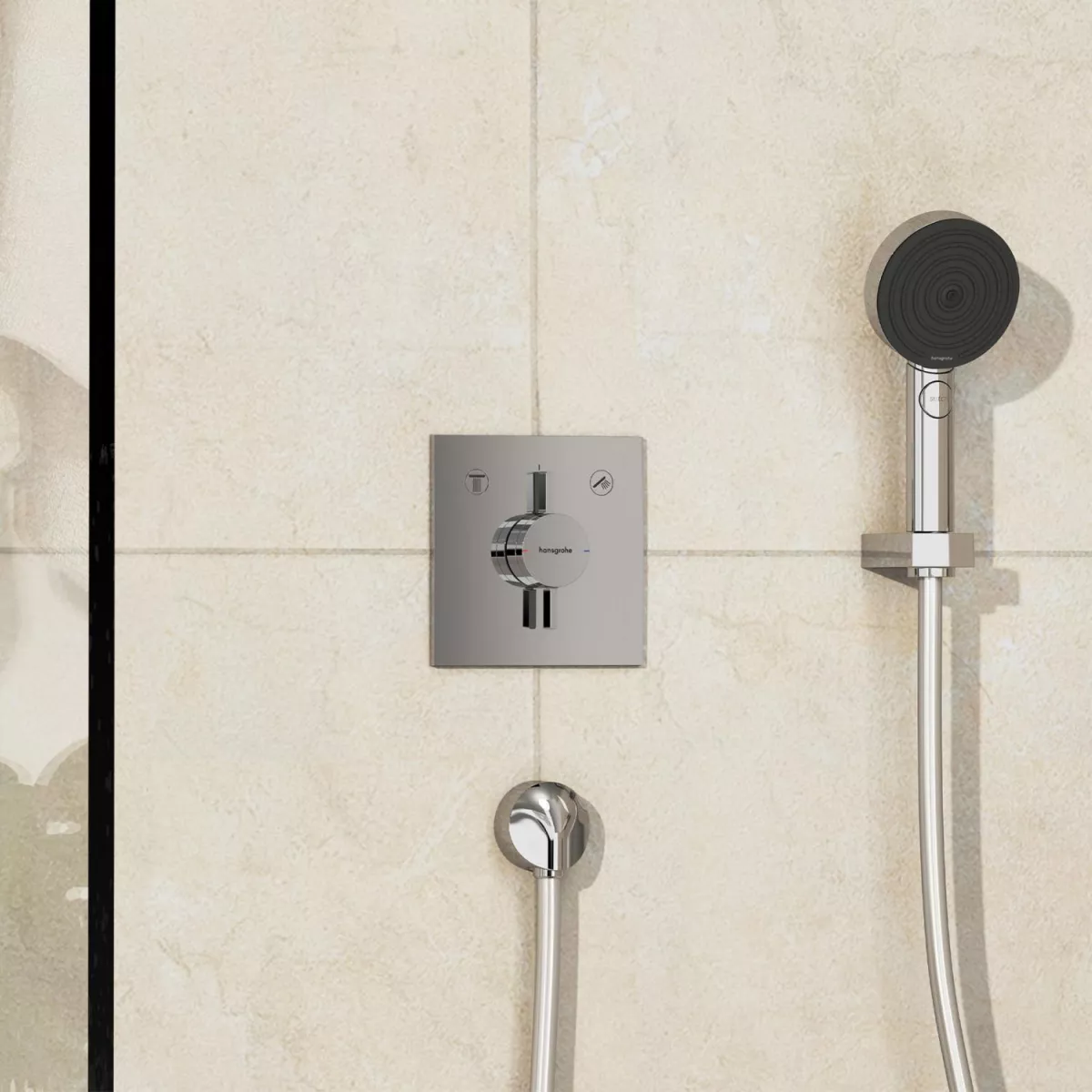 Unitate comanda Hansgrohe DuoTurn E, 2 iesiri, necesita valva, crom, 75417000 [4]