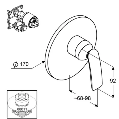 Unitate comanda Kludi Balance 526559175, 1/2'', monocomanda, 1 iesire, necesita set fixare, alb [1]