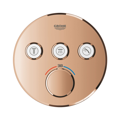 Unitate control Grohe 29121DA0, Grohtherm Smartcontrol, 1/2'', 3 iesiri, termostat, necesita set fixare, lucios, cupru [1]
