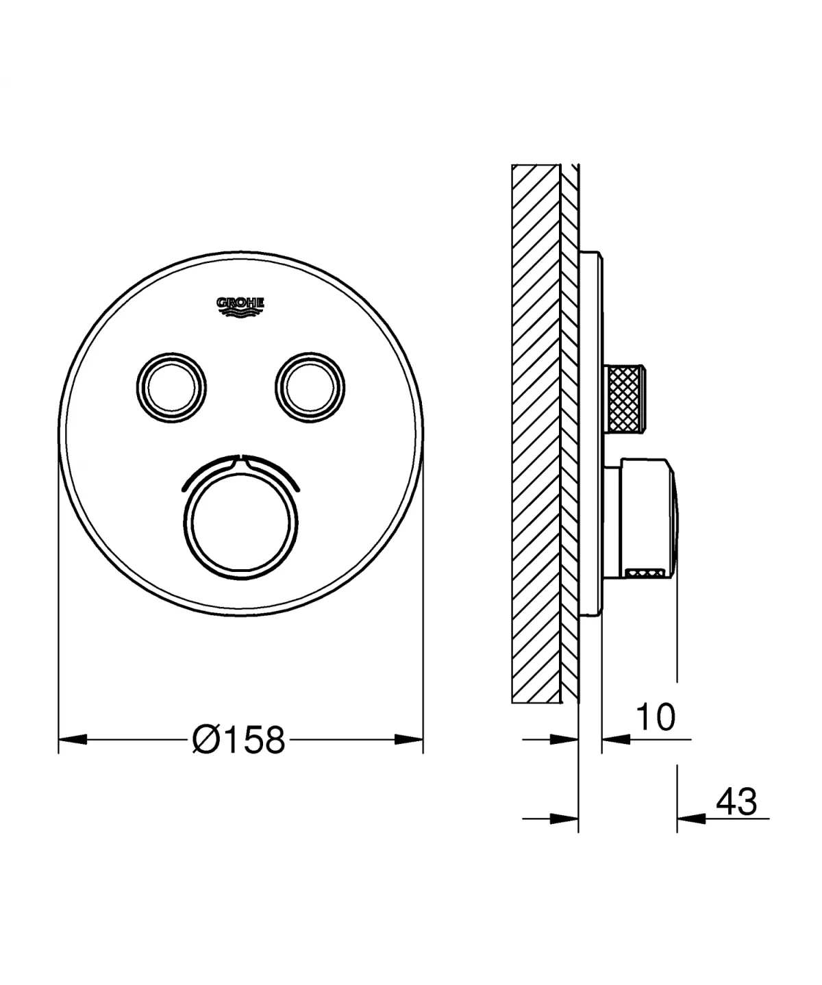 Unitate control Grohe Smartcontrol, 2 iesiri, necesita valva, crom, 29145000 [2]