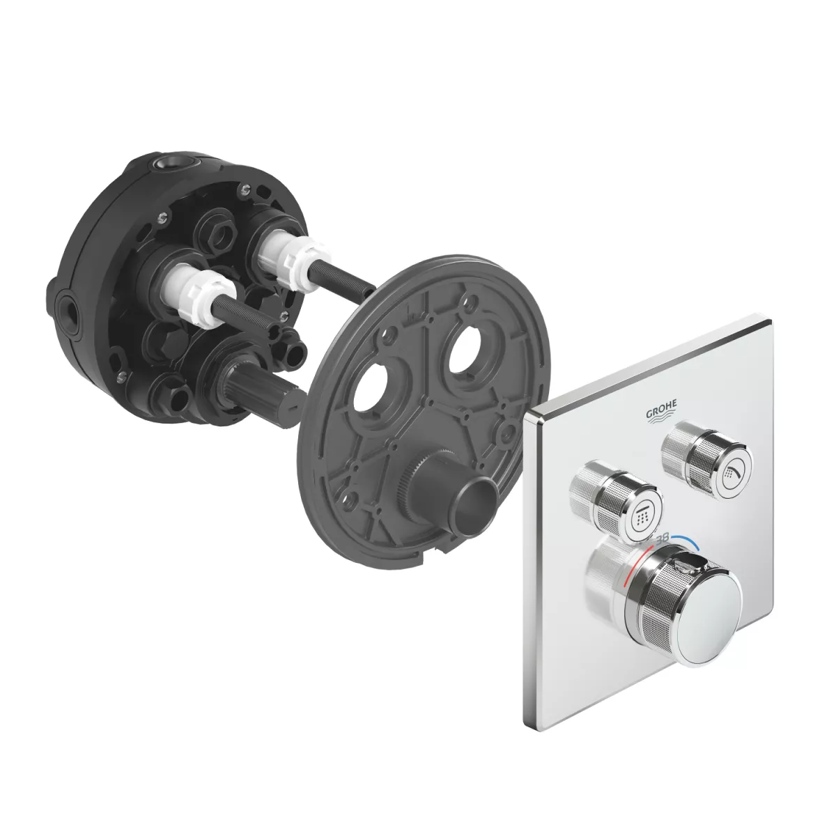 Unitate control Grohe Smartcontrol, 2 iesiri, termostat, necesita valva, crom, 29124000 [4]