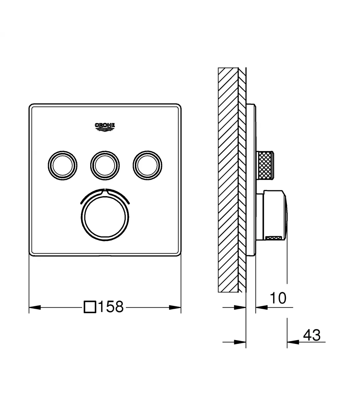 Unitate control Grohe Smartcontrol, 3 iesiri, necesita valva, crom, 29149000 [3]
