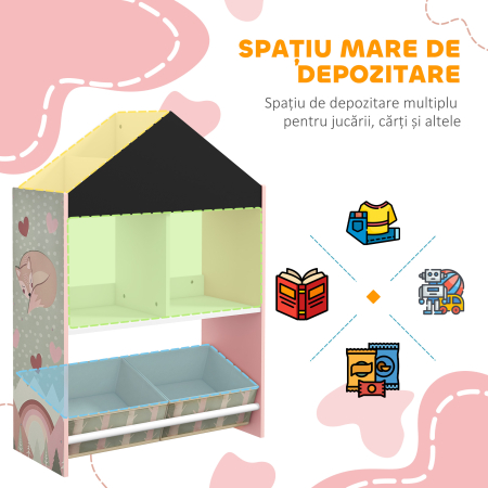  Unitate de depozitare a jucariilor pentru copii sertare rafturi detasabile pentru dormitorul copiilor sufragerie decor pentru cresa roz [3]