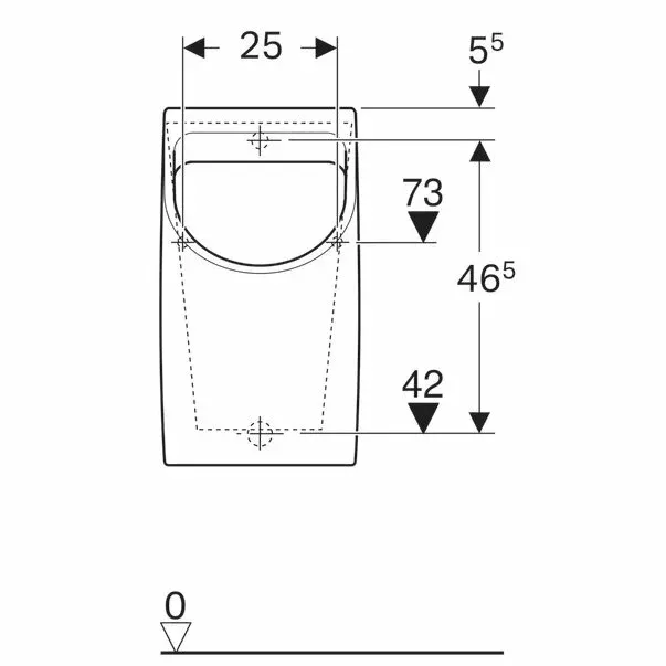 Urinal Geberit Smyle, suspendat, alimentare spate, alb, 500.254.01.1 [3]