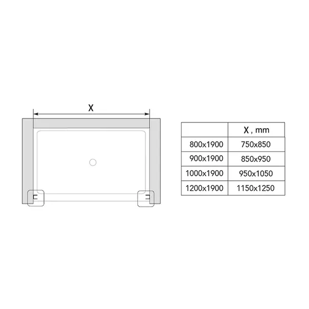 Usa de nisa pivotanta Mediterraneo Anda 120 cm sticla 6 mm crom [3]