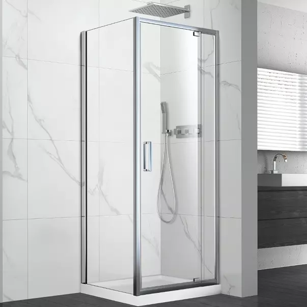 Paravane, usi si pereti dus - Usa de nisa pivotanta Mediterraneo Anda 90 cm sticla 6 mm crom