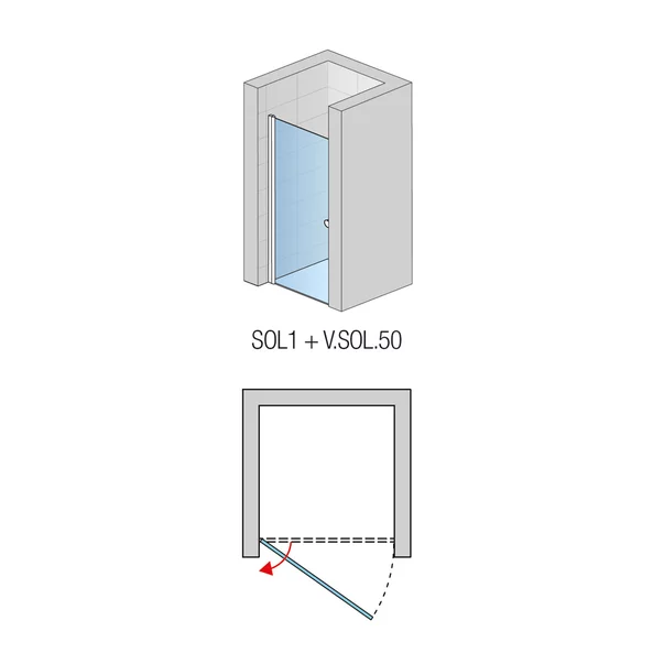 Usa de nisa pivotanta SanSwiss Solino SOL1 80 cm sticla 6 mm crom [1]
