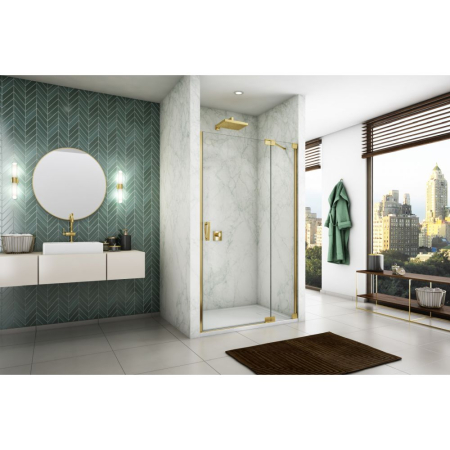 Usa dus batanta 100x200 cm cu segment fix Sanswiss Cadura auriu lucios deschidere dreapta [1]