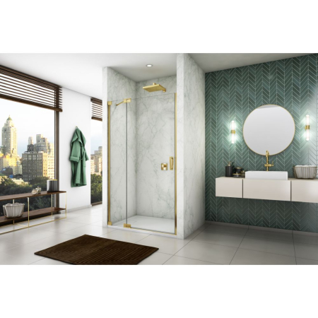 Usa dus batanta 100x200 cm cu segment fix Sanswiss Cadura auriu lucios deschidere stanga [1]