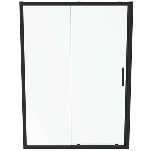 Paravane, usi si pereti dus - Usa glisanta cu segment fix 140 cm negru mat Ideal Standard Connect 2