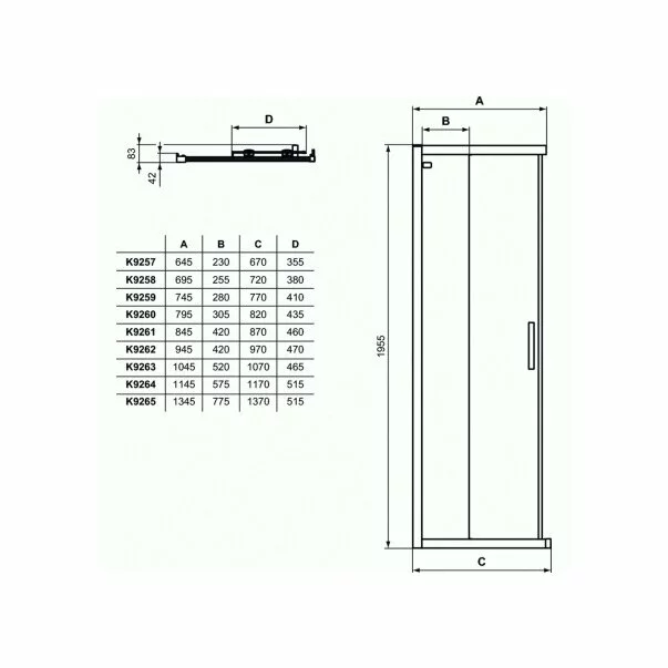 Usa glisanta cu segment fix 80 cm Ideal Standard Connect 2 [2]