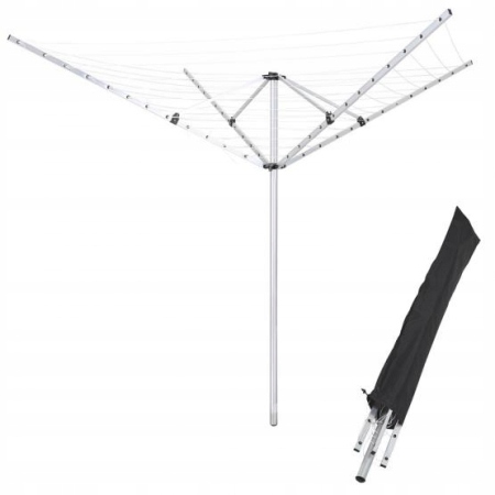 Uscator haine rotativ 50 m fir, 4 brate aluminiu, inaltime reglabila 180-200 cm, pliabil, suport fixare sol inclus [5]