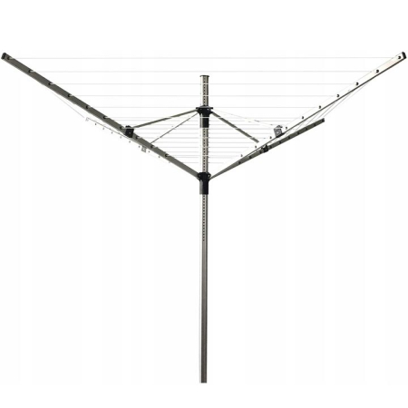 Baie - Uscator haine rotativ 50 m fir, 4 brate aluminiu, inaltime reglabila 180-200 cm, pliabil, suport fixare sol inclus