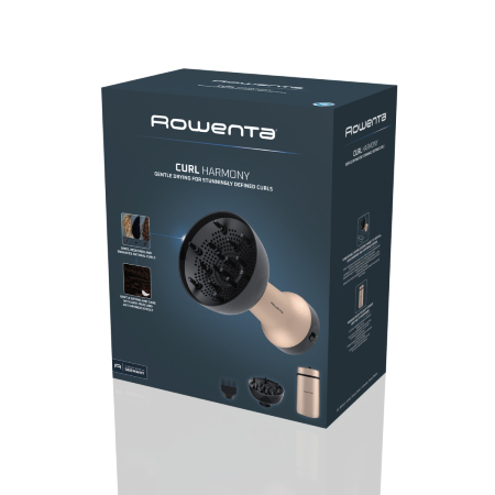 Uscator de par Rowenta Curl Harmony 3 in 1 CV7D30E0, 700 W, 2 trepte de viteza si temperatura, generator de ioni, grila detasabila, geanta de transport, crem & negru [20]
