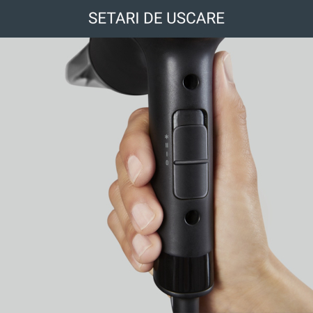 Uscator de par Rowenta Express Style CV1810F0, 1600 W, 2 trepte de temperatura si viteza, tehnologie Effiwatts, functie ionica, functie aer rece, negr [3]