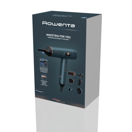 Uscator de par Rowenta Maestria For You HY9430E0, 1800W, 3 setari de temperatura, 3 trepte de viteza, mod manual, invelis ceramic, generator de ioni, 6 accesorii, verde [12]