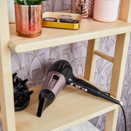 Uscator de par Rowenta PowerLine CV5940F0, 2400W, functie Effiwats, invelis cashmere keratin, tehnologie Ionic booster, negru/roz [5]