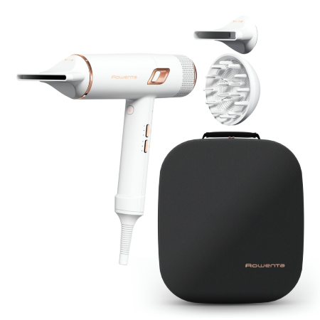 Baie - Uscator de par Rowenta Ultimate Experience Maestria CV9910F3, 2000 W, 3 trepte de viteza si temperatura, set complet de accesorii, jet de aer rece, al