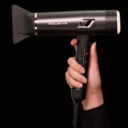 Uscator de par Rowenta Ultimate Experience Maestria CV9920F3, 2000 W, 3 trepte de viteza si temperatura, set complet de accesorii, jet de aer rece, negru & maro [1]