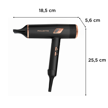 Uscator de par Rowenta Ultimate Experience Maestria CV9920F3, 2000 W, 3 trepte de viteza si temperatura, set complet de accesorii, jet de aer rece, negru & maro [5]