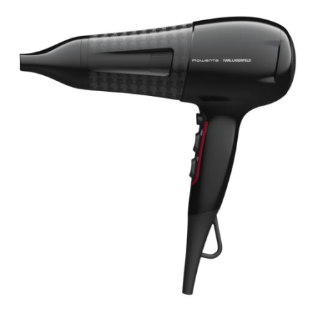Baie - Uscator de par ROWENTA x Karl Lagerfeld PowerLine CV591LF0, 2100 W, tehnologia Ionic Booster, 3 trepte de temperatura, jet de aer rece, negru & rosu
