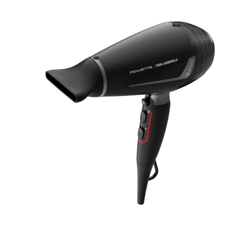 Uscator de par Rowenta x Karl Lagerfeld Pro Stylist CV888LF0, 2200W, Tehnologia Rowenta Air-to-Care, invelis Keratin&Glow, 3 accesorii, jet de aer rece, cablu 1.8m, negru&gri [6]