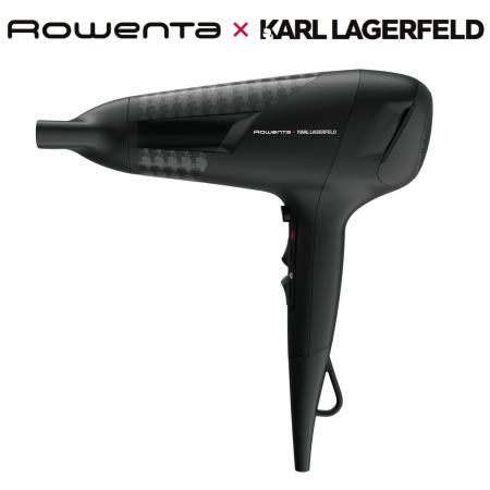 Uscator de par Rowenta x Karl Lagerfeld Studio Dry CV581LF0, 2100W, Tehnologie Effiwatts, 6 trepte de viteza si temperatura, Tehnologie Thermo Control, Negru [7]