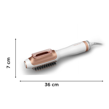Uscator de par si perie cu aer cald Rowenta Reverso 2 in 1 CF9820F0, 1200W, 2 trepte de viteza si temperatura, husa transport inclusa, alb & auriu [3]