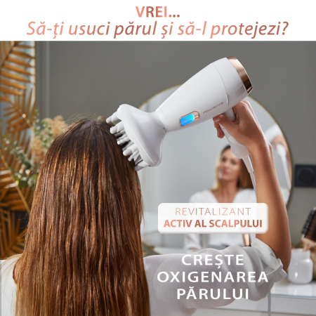Uscator de par Ultimate Experience Scalp Care CV9240F0, 2200W, Active scalp revitalizer, functie Advanced Care, tehnologie Ionic Booster, alb [5]