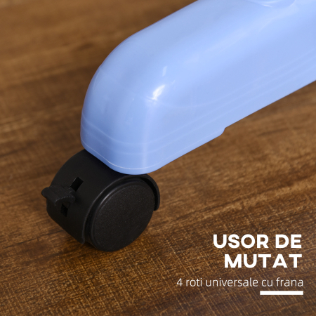  Uscator de rufe extensibil pe 4 niveluri cu 4 roti, din otel si pp, 73x64x177 cm, Albastru si Argintiu [4]