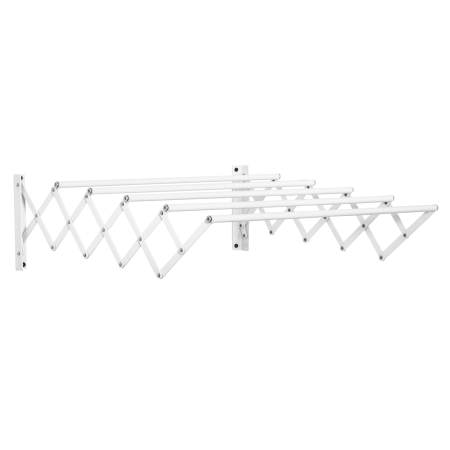 Suporturi si accesorii de baie -  Uscator de Rufe Retractabil pentru Perete, Uscator Pliabil Economisitor de Spatiu din Metal pentru Interior si Exterior, 63,5x60x20 cm, Alb