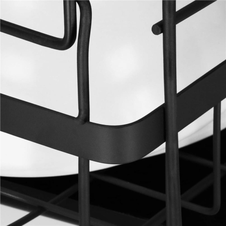 Uscator de vase cu suport tacamuri, din otel, pe 2 nivele, cu tava de scurgere, 50x30x24cm, negru [15]