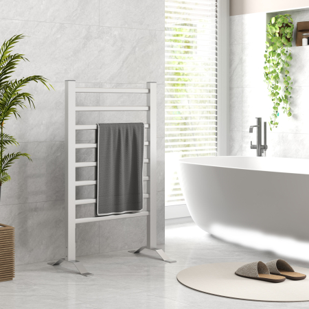  Uscator Electric pentru Prosoape de Podea sau Perete 150W cu Temporizator 2-4 Ore, 53x35x90 cm, Argintiu [1]