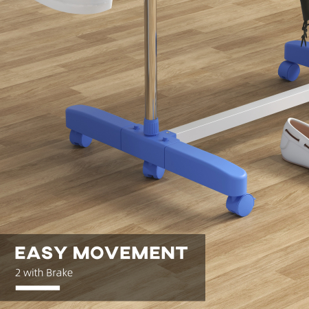  Uscator Vertical cu 3 Rafturi Reglabile, din Otel si Plastic, 142x55x152 cm, Albastru si Argintiu [6]