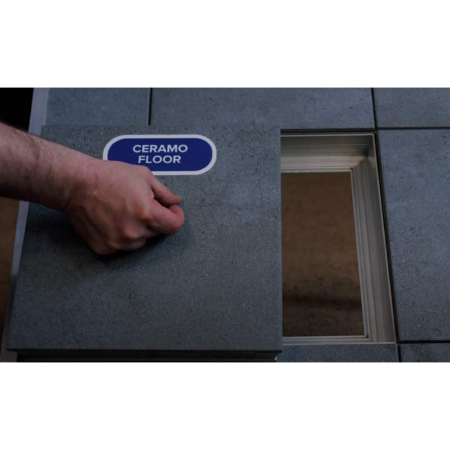 Usita de vizitare si acces pentru podea VentEurope D6060FL, 600x600 mm, adancime 50 mm, pentru montaj gresie, parchet, Aluminiu [2]