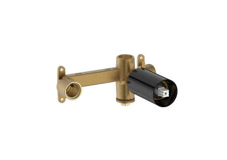 Accesorii baie - Valva baterie Roca A5E3501CN0, 1/2 diametru alimentare, 2 nr iesiri, 2 nr intrari, incastrat, negru titan