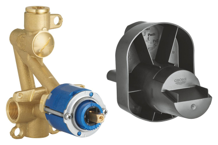 Valva incastrat Grohe 33965000, 1 bar, 138 mm, 1 functii palarie dus, 2 nr iesiri, 2 nr intrari, cu diverter [1]