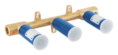 Accesorii baie - Valva lavoar Grohe 29025002, 1/2 diametru alimentare, 1/2 diametru iesire, 1 nr iesiri, 2 nr intrari, alama